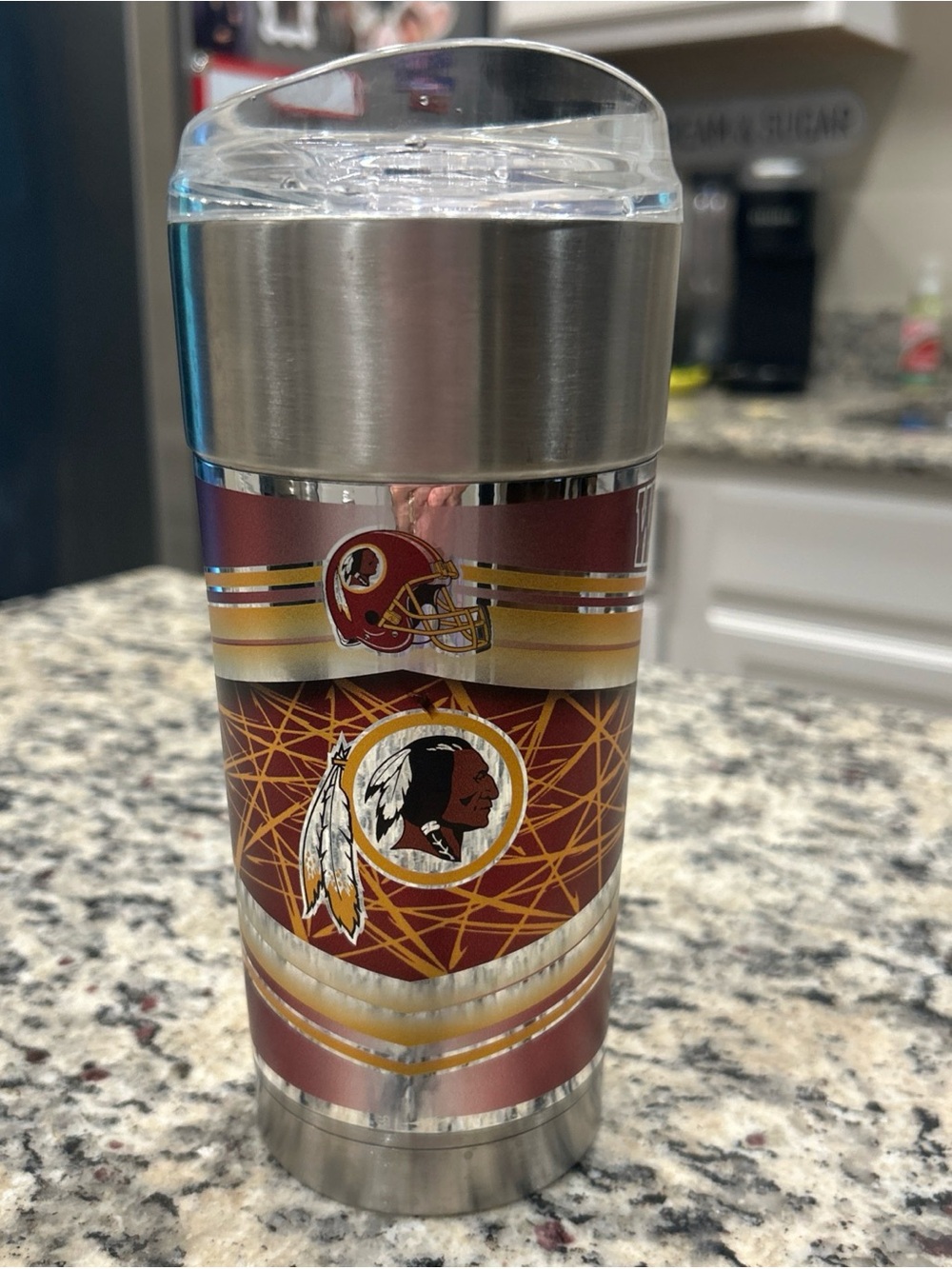 Stainless Steel Travel Tumbler -Burgundy and Gold Washington Redskins/Commanders